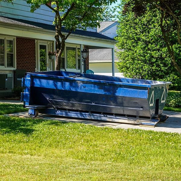 residential dumpsters can be placed on a driveway or yard, but precautions ought to be taken to avoid damage to the property